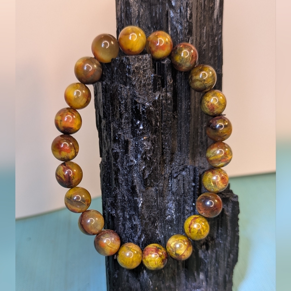 Beautiful red and yellow pietersite bracelet